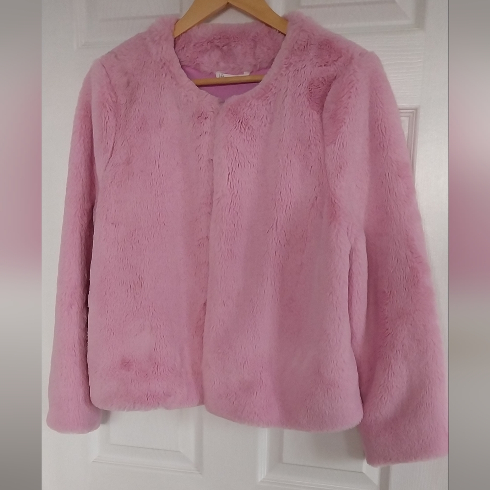 Vibrant Pink Faux Fur Jacket